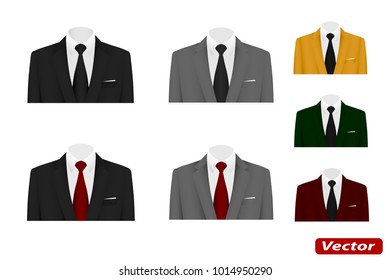 Vector business suit.Wedding costume in vector.Wedding suit in vector.A suit with a tie in the vector.