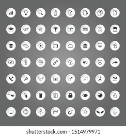 Vector of Business and Tech Icons on Dark Grey Background