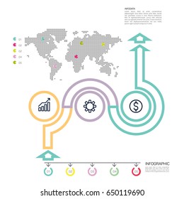 Vector business template with 3 steps infographic.