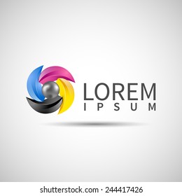 Vector business template with CMYK  icon logo