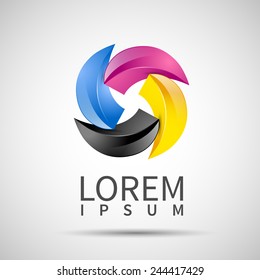 Vector business template with CMYK  icon logo