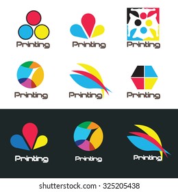 Vector business template with color CMYK icon logo