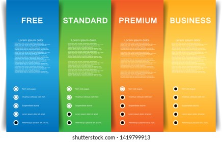Vector Business Template with four choice Product and Services