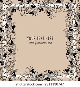 Vector business template olive branch and tree logo design. Logo and concepts for packaging of extra virgin oil and other products
