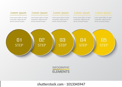 Vector business template for presentation. Abstract elements of graph, diagram and chart with 5 steps, options, parts or processes. Creative concept for infographic.