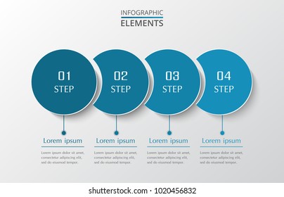 Vector business template for presentation. Abstract elements of graph, diagram and chart with 4 steps, options, parts or processes. Creative concept for infographic.