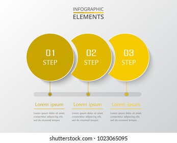 Vector business template for presentation. Abstract elements of graph, diagram and chart with 3 steps, options, parts or processes. Creative concept for infographic.