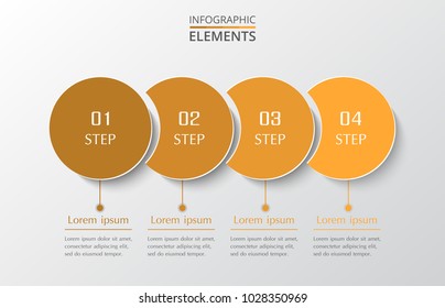 Vector business template for presentation. Abstract elements of graph, diagram and chart with 4 steps, options, parts or processes. Creative concept for infographic.