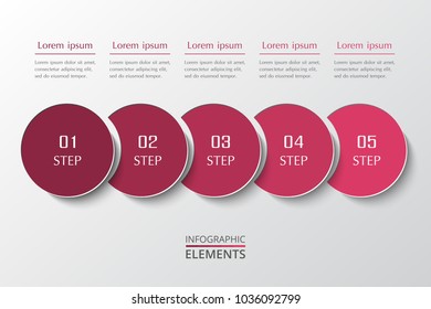 Vector business template for presentation. Abstract elements of graph, diagram and chart with 5 steps, options, parts or processes. Creative concept for infographic.