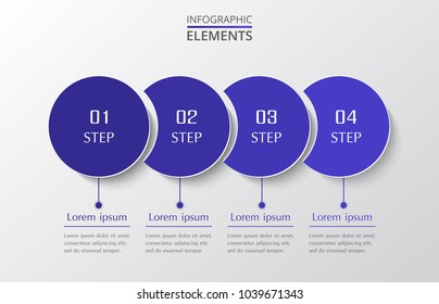 Vector business template for presentation. Abstract elements of graph, diagram and chart with 4 steps, options, parts or processes. Creative concept for infographic.