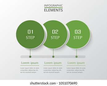 Vector business template for presentation. Abstract elements of graph, diagram and chart with 3 steps, options, parts or processes. Creative concept for infographic.