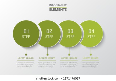 Vector business template for presentation. Abstract elements of graph, diagram and chart with 4 steps, options, parts or processes. Creative concept for infographic.