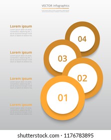 Vector business template for presentation. Abstract elements of graph, diagram and chart with 4 steps, options, parts or processes. Creative concept for infographic.
