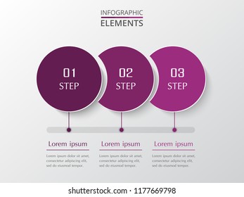 Vector business template for presentation. Abstract elements of graph, diagram and chart with 3 steps, options, parts or processes. Creative concept for infographic.