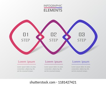 Vector business template for presentation. Abstract elements of graph, diagram and chart with 3 steps, options, parts or processes. Creative concept for infographic.