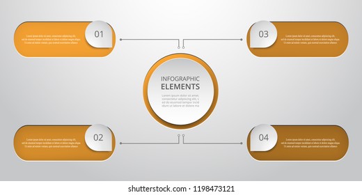 Vector business template for presentation. Abstract elements of graph, diagram and chart with 4 steps, options, parts or processes. Creative concept for infographic.