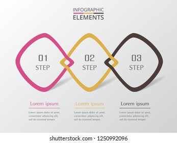 Vector business template for presentation. Abstract elements of graph, diagram and chart with 3 steps, options, parts or processes. Creative concept for infographic.