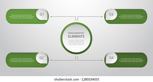 Vector business template for presentation. Abstract elements of graph, diagram and chart with 4 steps, options, parts or processes. Creative concept for infographic.