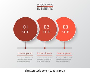 Vector business template for presentation. Abstract elements of graph, diagram and chart with 3 steps, options, parts or processes. Creative concept for infographic.
