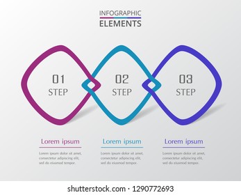 Vector business template for presentation. Abstract elements of graph, diagram and chart with 3 steps, options, parts or processes. Creative concept for infographic.