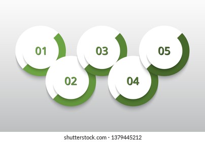 Vector business template for presentation. Abstract elements of graph, diagram and chart with 5 steps, options, parts or processes. Creative concept for infographic.