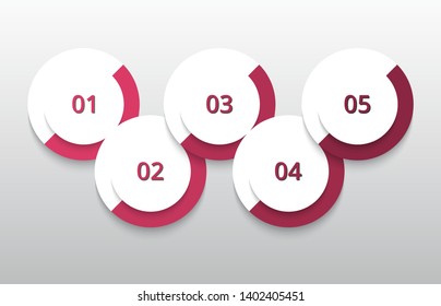 Vector business template for presentation. Abstract elements of graph, diagram and chart with 5 steps, options, parts or processes. Creative concept for infographic.
