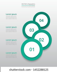 Vector business template for presentation. Abstract elements of graph, diagram and chart with 4 steps, options, parts or processes. Creative concept for infographic.
