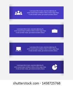 Vector business template for presentation. Abstract elements of graph, diagram and chart with 4 steps, options, parts or processes. Creative concept for infographic.