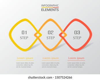 Vector business template for presentation. Abstract elements of graph, diagram and chart with 3 steps, options, parts or processes. Creative concept for infographic.
