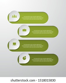 Vector business template for presentation. Abstract elements of graph, diagram and chart with 4 steps, options, parts or processes. Creative concept for infographic.