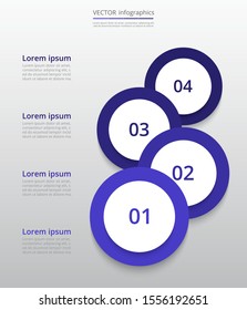Vector business template for presentation. Abstract elements of graph, diagram and chart with 4 steps, options, parts or processes. Creative concept for infographic.