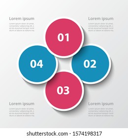 Vector business template for presentation. Abstract elements of graph, diagram and chart with 4 steps, options, parts or processes. Creative concept for infographic.
