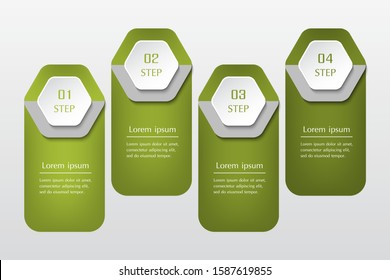 Vector business template for presentation. Abstract elements of graph, diagram and chart with 4 steps, options, parts or processes. Creative concept for infographic.