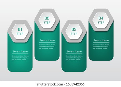 Vector business template for presentation. Abstract elements of graph, diagram and chart with 4 steps, options, parts or processes. Creative concept for infographic.