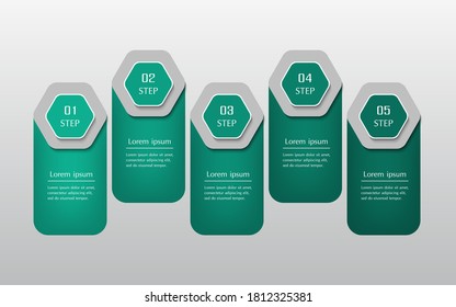 Vector business template for presentation. Abstract elements of graph, diagram and chart with 5 steps, options, parts or processes. Creative concept for infographic.