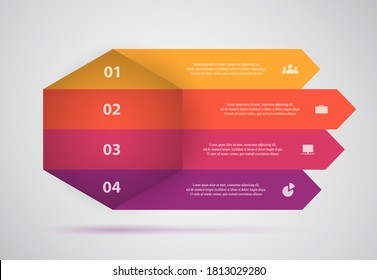 Vector business template for presentation. Abstract elements of graph, diagram and chart with 4 steps, options, parts or processes. Creative concept for infographic.