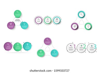 Vector business template for presentation. Business concept with 3 options, parts, steps or processes.