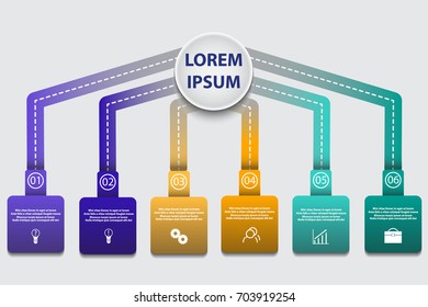 Vector business template for presentation. Process chart. Abstract elements of graph, diagram with steps, options, parts or processes. Concept for infographic. Business data visualization.