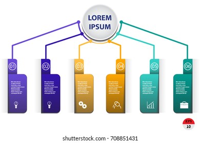 Vector business template for presentation. Process chart. Abstract elements of graph, diagram with steps, options, parts or processes. Concept for infographic. Business data visualization.