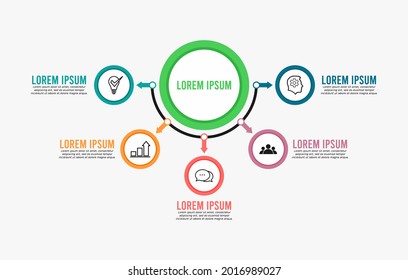 Vector business template for presentations. Creative concept for infograph. Business data visualization. Process chart. Abstract elements of graphs, diagrams with steps, options, sections or process.