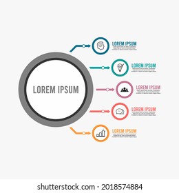 Vector business template for presentations. Creative concept for infograph. Business data visualization. Process chart. Abstract elements of graphs, diagrams with steps, options, sections or process.