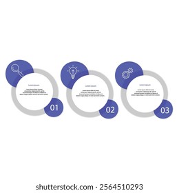 Vector Business Web Banner Template with Icons and 3 Steps for Process diagram, Presentations,