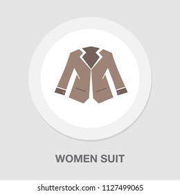 vector business women suit illustration - design sign. silhouette