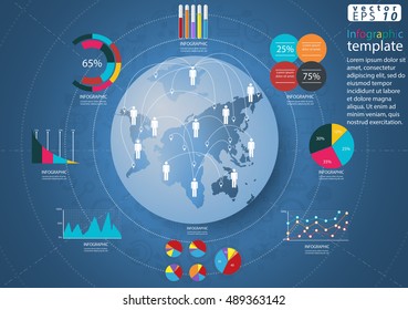 Vector Business world modern Idea and Concept illustration Infographic template with icon,graph.