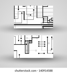 Vector business-card  set for your design, circuit board Illustration.