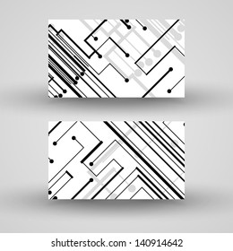 Vector business-card  set for your design, circuit board Illustration.