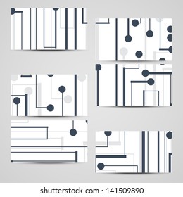 Vector business-card  set for your design, circuit board Illustration.