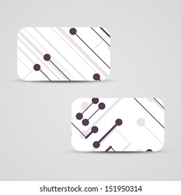 Vector business-card  set for your design, circuit board Illustration.