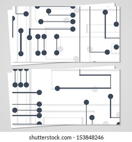 Vector business-card  set for your design, circuit board Illustration.