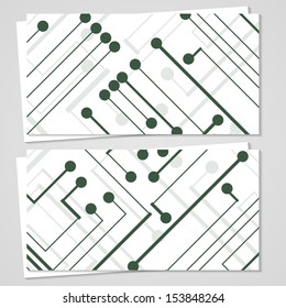 Vector business-card  set for your design, circuit board Illustration.